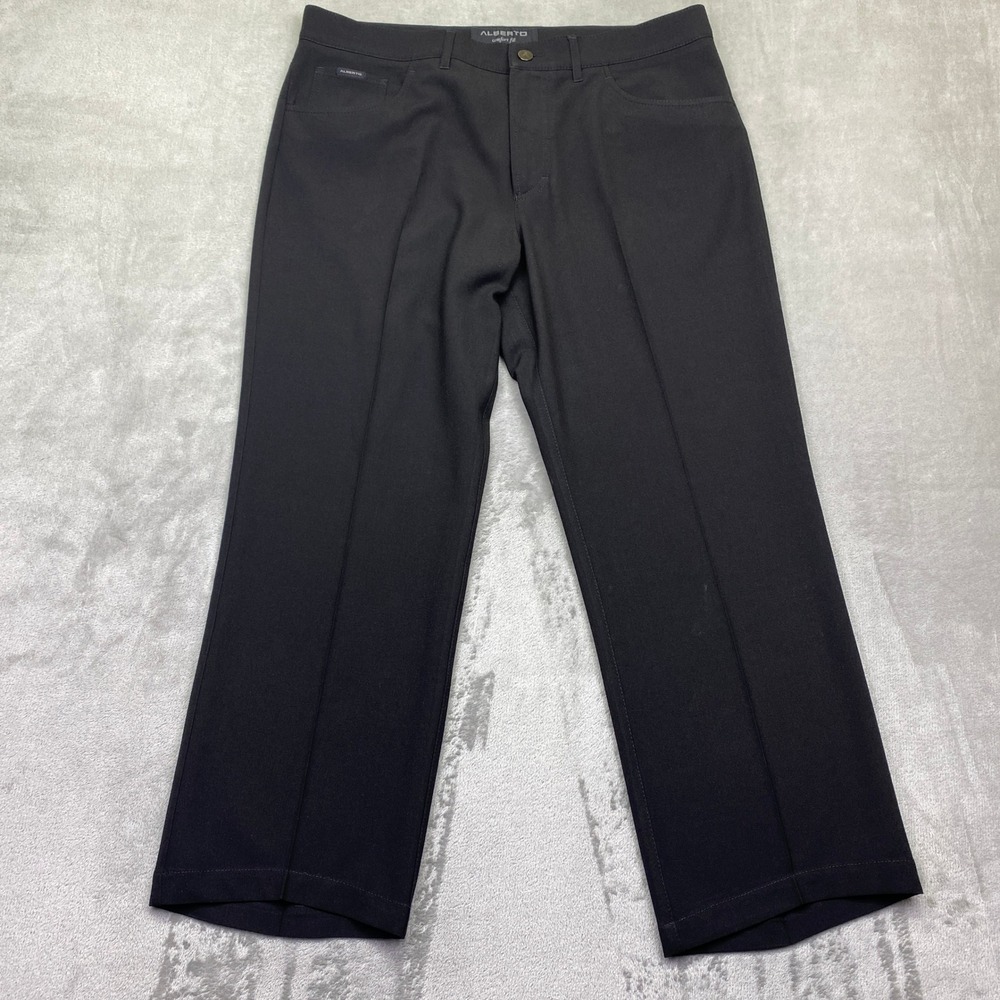 Alberto‎ Tom Ceramica Comfort Fit Pants Mens 52 Black Technical Dress Trousers